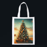 Nautical/Coastal/Christmas tree beach Reusable Grocery Bag<br><div class="desc">escape</div>