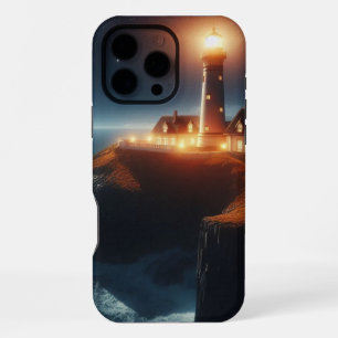 Nautical/coastal lighthouse at night  iPhone 16 pro max case