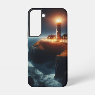Nautical/coastal lighthouse at night with moon samsung galaxy case
