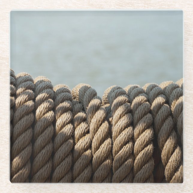 Nautical Coil Glass Coaster (Front)