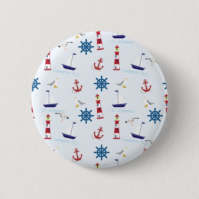 Nautical Collage 2 Inch Round Button (Front)
