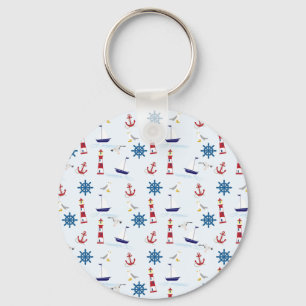 Nautical Collage Keychain