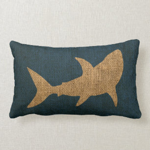 Nautical Collection Shark Deep Sea Blue Lumbar Pillow