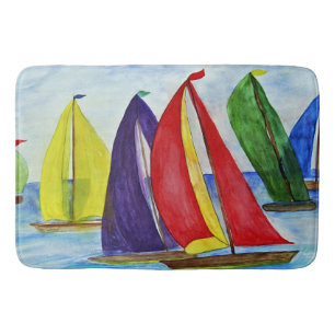 Nautical Colourful Sails Bath Mat