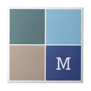 Nautical Colours custom monogram ceramic tiles