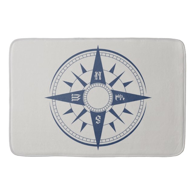 Nautical Compass Bath Mats (Front)