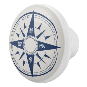 Nautical Compass Ceramic Knobs / Pulls
