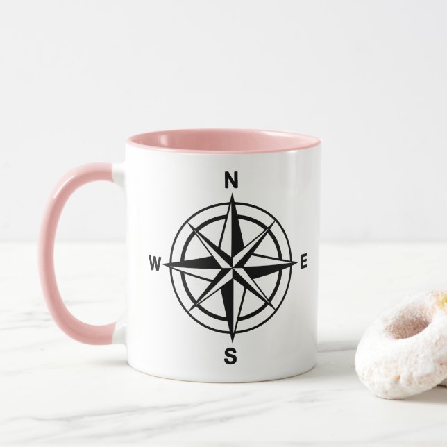 Nautical Compass Mug (With Donut)