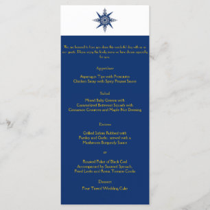 Nautical Compass Navy Yellow Wedding Menu