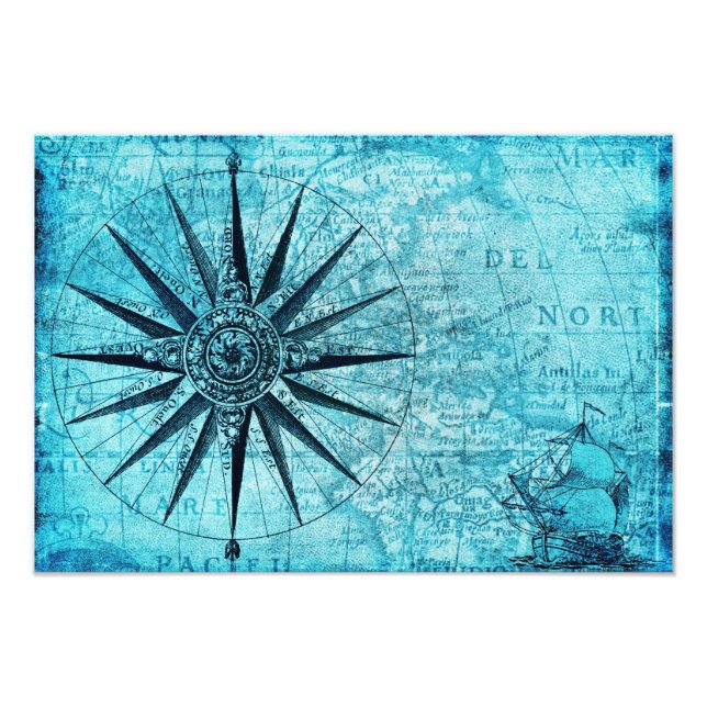 Nautical Compass Photo Print (Front)