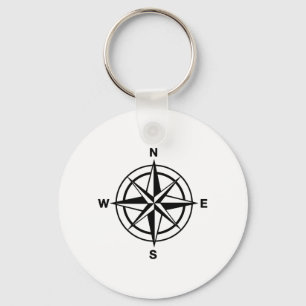 Nautical Compass Rose Keychain