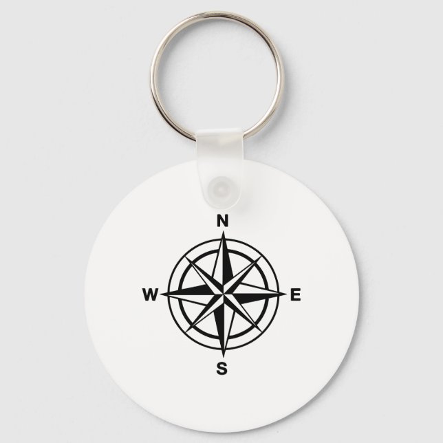 Nautical Compass Rose Keychain (Front)