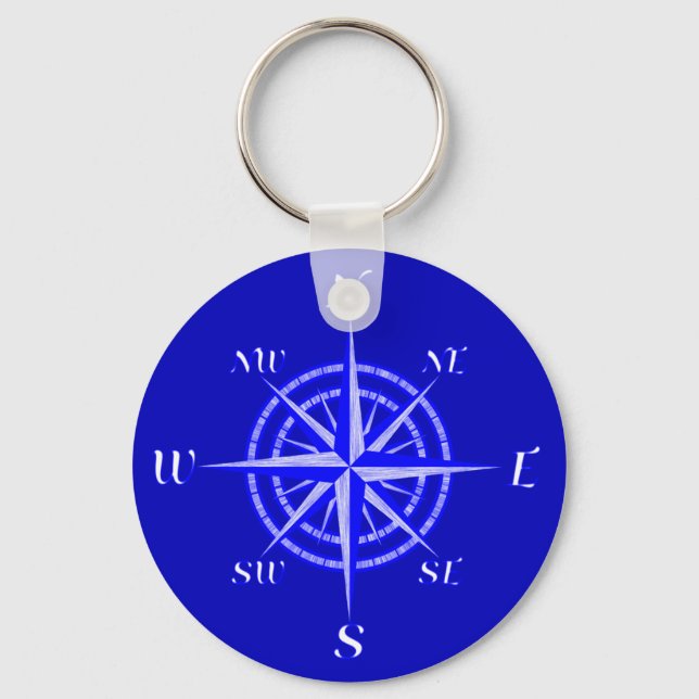 Nautical Compass Rose Keychain (Front)
