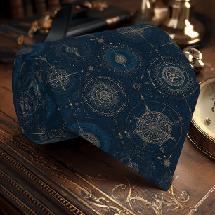 Nautical Compass Rose Necktie – Deep Navy Men’s