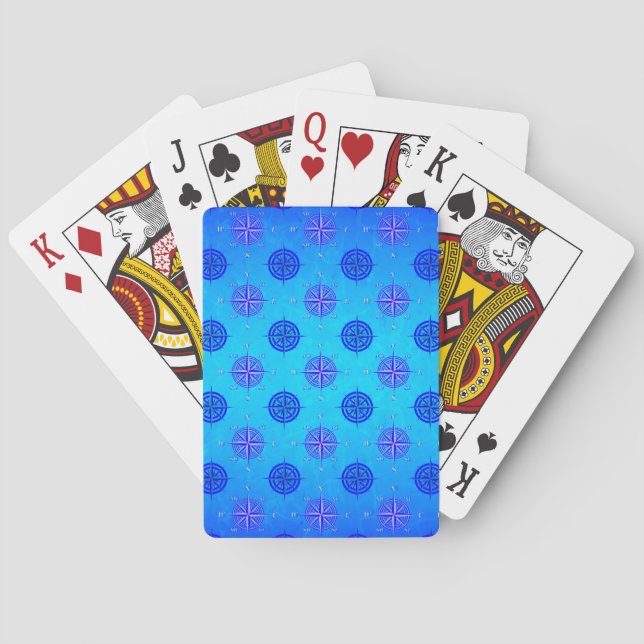 Nautical Compass Rose Playing Cards (Back)