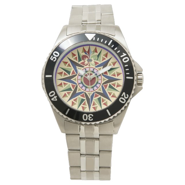 Nautical Compass Rose Watch (Front)