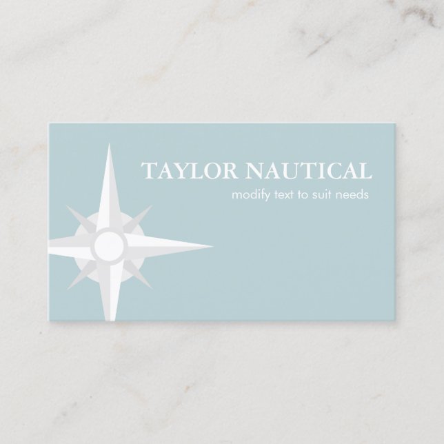 Nautical Compass Sailing and Boating Business Card (Front)