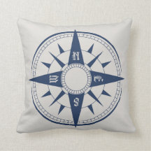 Nautical Compass Throw Pillow