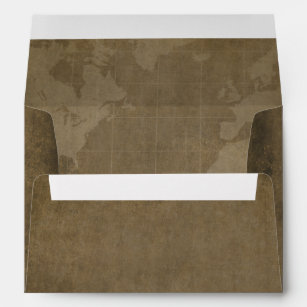 Nautical Compass Vintage Globe Wedding Envelopes
