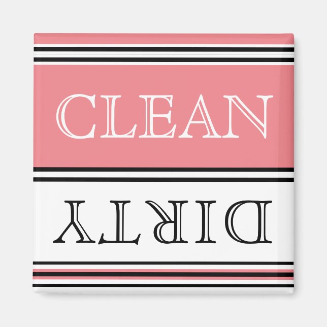 Nautical Coral peach Dishwasher Dirty Clean Magnet (Front)