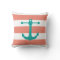Nautical Coral & Turquoise Throw Pillow
