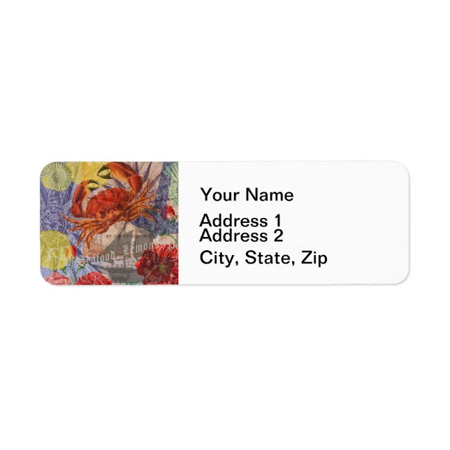 Nautical Crab Beach Art Contemporary (Front)