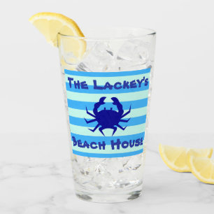 Nautical Crab Beach House Kitchen Glass