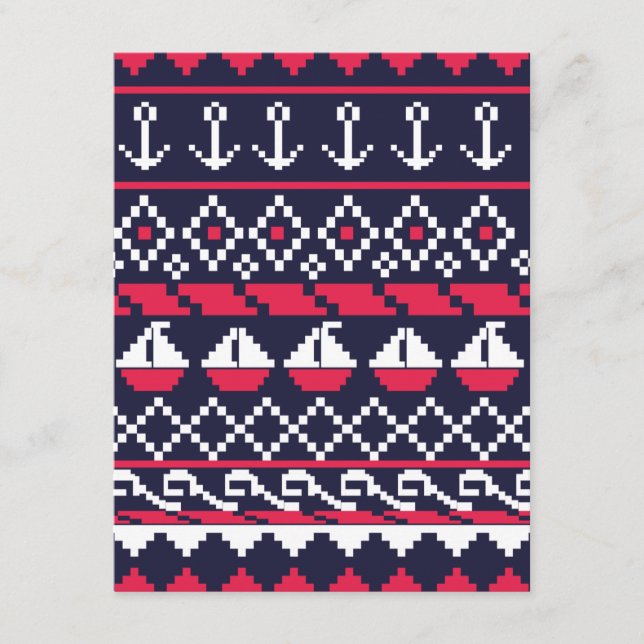Nautical Cross stitch Enclosure Card (Front)