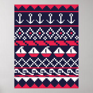 Nautical Cross stitch Poster