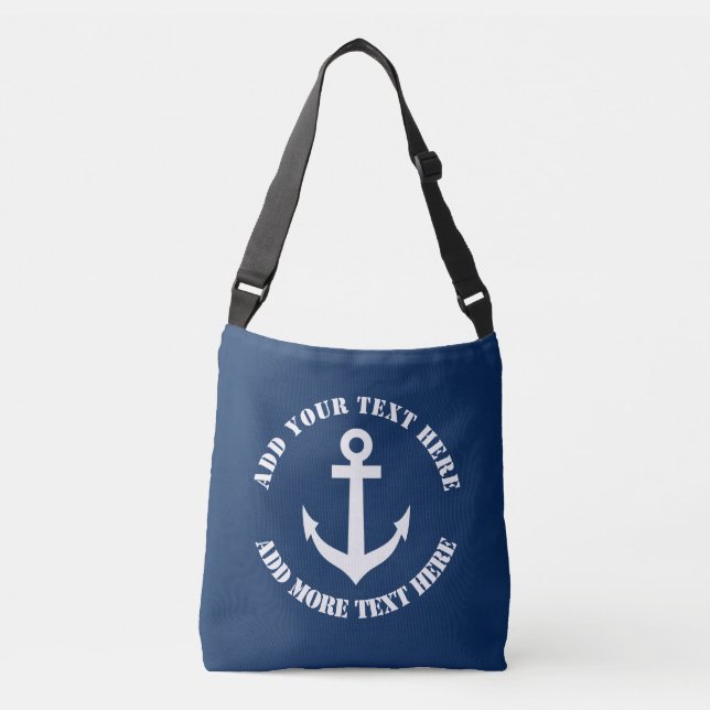 Nautical crossbody bag with custom boat anchor (Front)