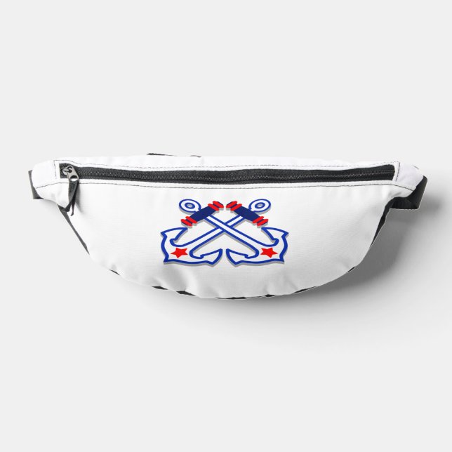 Nautical Crossed Anchors Fanny Pack (Lay Down)