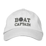 Nautical Cruise Boat Captain Custom Embroidered Hat<br><div class="desc">Show the world you enjoy sailing with this cute Boat Captain embroidered hat that you can customize. The design "BOAT" is set while the "CAPTAIN" can be changed to "CREW" or any designation you desire. Perfect for yacht racing,  family cruise,  sailing and parties</div>