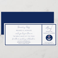 Nautical Cruise Ship Boarding Pass Wedding