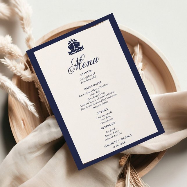 Nautical Cruise Ship Boat  wedding  Menu (Creator Uploaded)