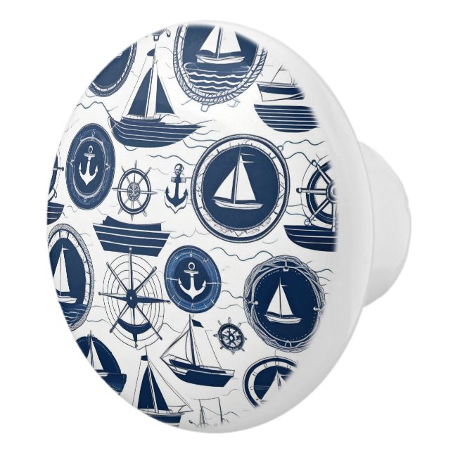 Nautical Custom Ceramic Knob (Right)