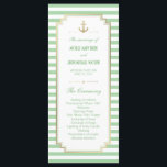 Nautical Custom Mint White Program Rack Cards<br><div class="desc">Customize this Stylish Modern Nautical Wedding Program Cards. This is a one side design. Mint and white striped design, set as a template for an easy customization. Mint colour of the stripes is customizable and can be changed to any other colour, you can change it by changing the Background colour....</div>