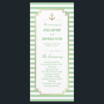 Nautical Custom Mint White Program Rack Cards<br><div class="desc">Customize this Stylish Modern Nautical Wedding Program Cards. This is a one side design. Mint and white striped design, set as a template for an easy customization. Mint colour of the stripes is customizable and can be changed to any other colour, you can change it by changing the Background colour....</div>