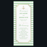 Nautical Custom Mint White Program Rack Cards<br><div class="desc">Customize this Stylish Modern Nautical Wedding Program Cards. Mint and white striped design, set as a template for an easy customization. Mint colour of the stripes is customizable and can be changed to any other colour, you can change it by changing the Background colour. Please note that the gold on...</div>