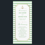 Nautical Custom Mint White Program Rack Cards<br><div class="desc">Customize this Stylish Modern Nautical Wedding Program Cards. Mint and white striped design, set as a template for an easy customization. Mint colour of the stripes is customizable and can be changed to any other colour, you can change it by changing the Background colour. Please note that the gold on...</div>
