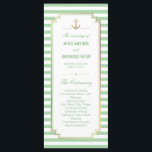 Nautical Custom Mint White Program Rack Cards<br><div class="desc">Customize this Stylish Modern Nautical Wedding Program Cards. Mint and white striped design, set as a template for an easy customization. Mint colour of the stripes is customizable and can be changed to any other colour, you can change it by changing the Background colour. Please note that the gold on...</div>