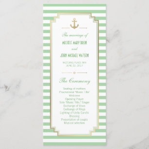Nautical Custom Mint White Program Rack Cards