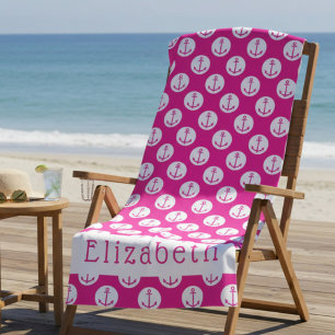 Nautical Custom Name Beach Towel