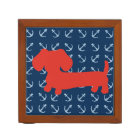 Nautical Dachshund Beach Desk Pen Holder Organizer