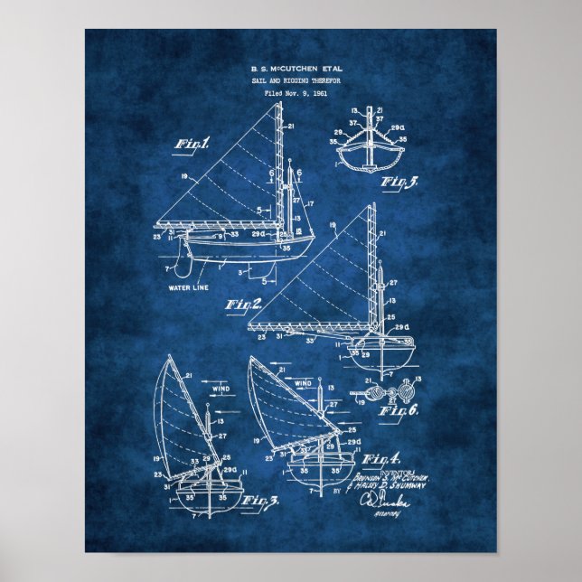 Nautical Decor Sailing Print #4 Gift for Sailor (Front)