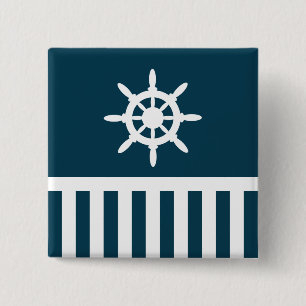 Nautical design 2 inch square button