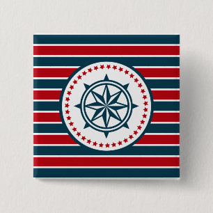 Nautical design 2 inch square button