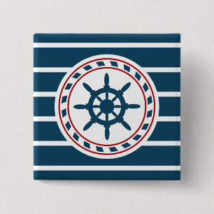 Nautical design 2 inch square button