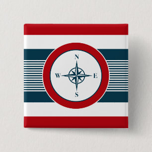Nautical design 2 inch square button
