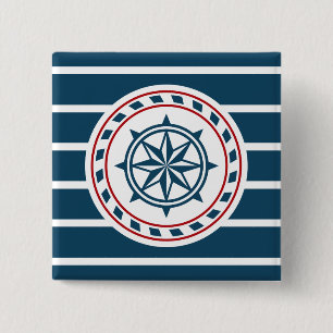 Nautical design 2 inch square button