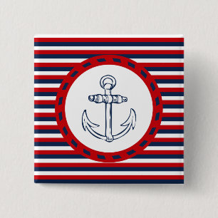 Nautical design 2 inch square button
